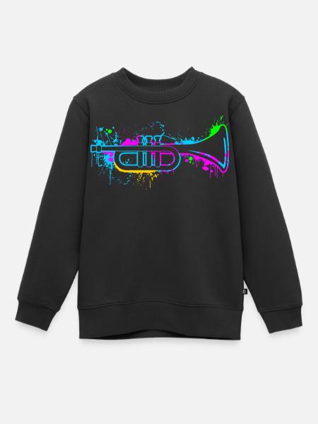 Trompete - Kinder Premium Organic Sweatshirt - Schwarz