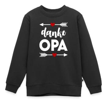 Baby Kinder Sprüche Danke Opa - Kinder Premium Organic Sweatshirt - Schwarz - Vorne - AI Model Kid Female (0cm)