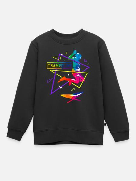 Schwungvolle Trampolin Akrobatin - Kinder Premium Organic Sweatshirt - Schwarz