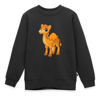 Kamel Niedliche Maskottchen Zeichentrickfigur Kawaii - Kinder Premium Organic Sweatshirt - Schwarz - Vorne - AI Model Kid Female (0cm)