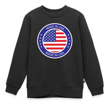 made in the USA - Kinder Premium Organic Sweatshirt - Schwarz - Vorne - AI Model Kid Female (0cm)