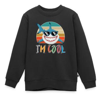 Baby Kinder Hai Fisch Tiere Lustig Sonnenbrille - Kinder Premium Organic Sweatshirt - Schwarz - Vorne - AI Model Kid Female (0cm)