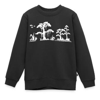 Waldsilhouette im Sumpf - Kinder Premium Organic Sweatshirt - Schwarz - Vorne - AI Model Kid Female (0cm)