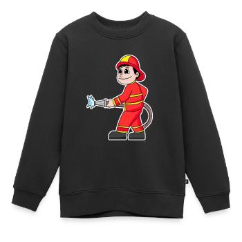 Feuerwehrmann - Kinder Premium Organic Sweatshirt - Schwarz - Vorne - AI Model Kid Female (0cm)