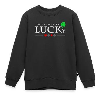 Poker - Kinder Premium Organic Sweatshirt - Schwarz - Vorne - AI Model Kid Female (0cm)