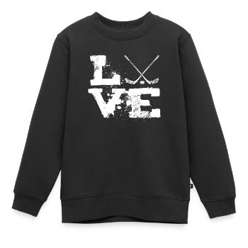Eishockey - Kinder Premium Organic Sweatshirt - Schwarz - Vorne - AI Model Kid Female (0cm)