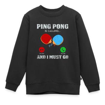 Ping Pong Ruf: Jetzt Losgehen - Kinder Premium Organic Sweatshirt - Schwarz - Vorne - AI Model Kid Female (0cm)