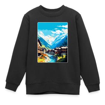 Sölden Österreich Vintage Reiseplakat Souvenir WPA - Kinder Premium Organic Sweatshirt - Schwarz - Vorne - AI Model Kid Female (0cm)