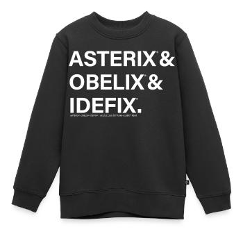 Asterix & Obelix & Idefix Namenschriftzug - Kinder Premium Organic Sweatshirt - Schwarz - Vorne - AI Model Kid Female (0cm)