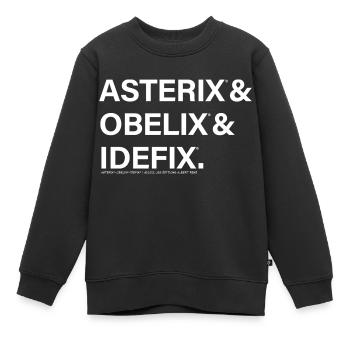 Asterix & Obelix & Idefix Namenschriftzug - Kinder Premium Organic Sweatshirt - Schwarz - Vorne - AI Model Kid Female (0cm)