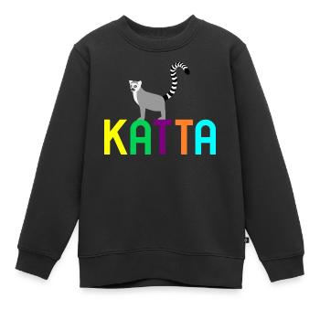 Katta Lemur catta Affe - Kinder Premium Organic Sweatshirt - Schwarz - Vorne - AI Model Kid Female (0cm)