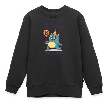 Too Cute To Be Scary 8. Geburtstag Monster - Kinder Premium Organic Sweatshirt - Schwarz - Vorne - AI Model Kid Female (0cm)