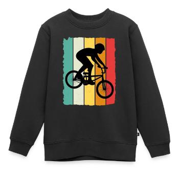 BMX Kinder Fahrrad Jungen  - Kinder Premium Organic Sweatshirt - Schwarz - Vorne - AI Model Kid Female (0cm)