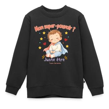 Meine Superkraft Einfach Sein - Kinder Premium Organic Sweatshirt - Schwarz - Vorne - AI Model Kid Female (0cm)