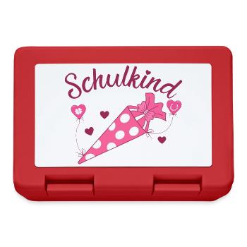 Schulkind Herz rosa Schulanfang - Brotdose - Rot - Vorne