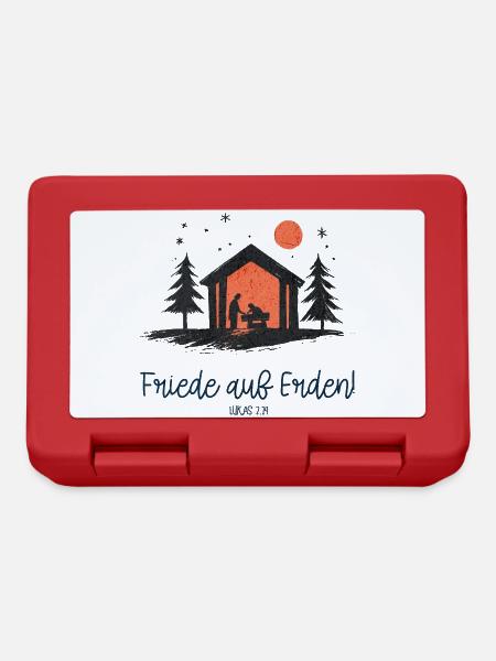 Friede auf Erden Weihnachtskrippe Heilige Familie - Brotdose - Rot