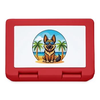 Deutsche Schafpudel Hunderasse Cartoon Sonnenbrille - Brotdose - Rot - Vorne