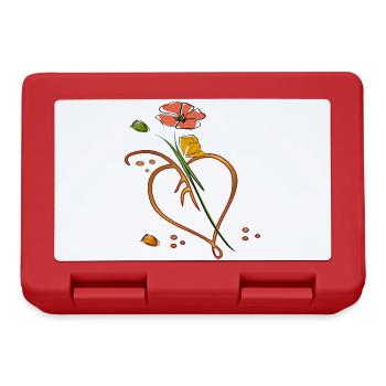 Flowers, flower with leaf in the shape of a heart - Lunchbox - red - Front