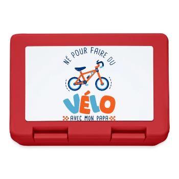 Né pour faire du vélo avec papa – Body Bébé Bio - Boîte à goûter - rouge - Devant