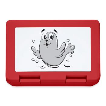 FUN BABY SEAL, SAIMAANNRPAPA TEXTILES (10-43) - Brotdose - Rot - Vorne
