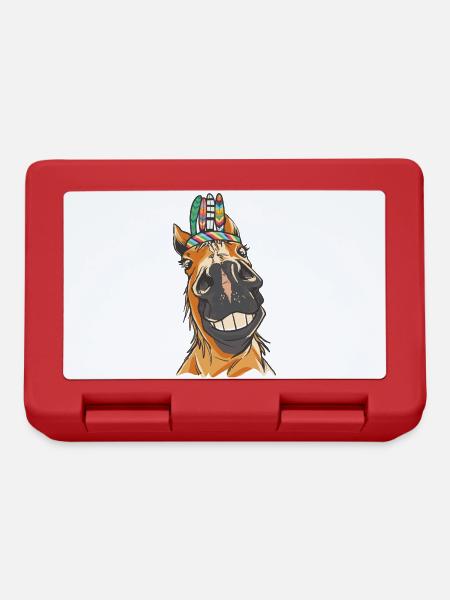 Wilder Westen Westernpferd Pferde Pferd Gaul Ross - Brotdose - Rot
