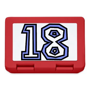 18. 18 YEARS OLD. 18th ANNIVERSARY. BIRTHDAY 18 YEARS. - Lunchbox - red - Front