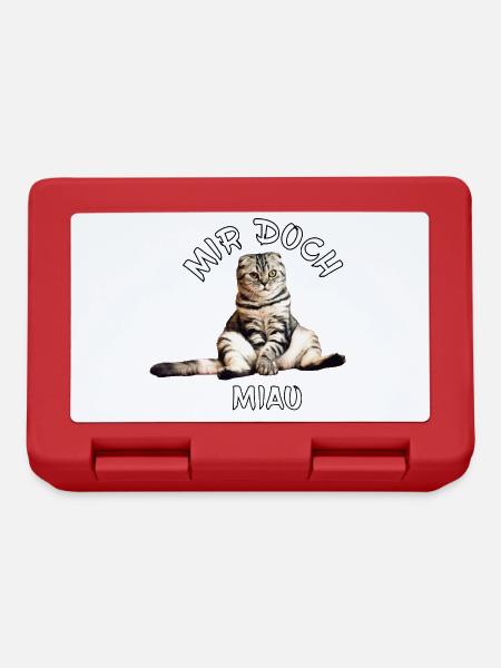 Katze – Mir doch miau - Brotdose - Rot