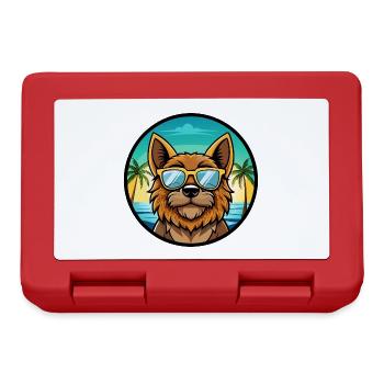 Griffon Bruxellois Hunderasse Cartoon Sonnenbrille - Brotdose - Rot - Vorne