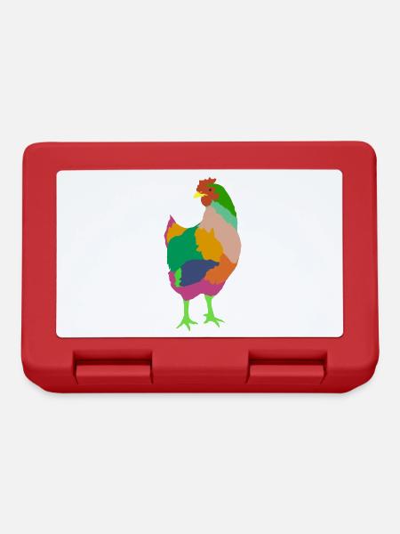 Huhn - Brotdose - Rot