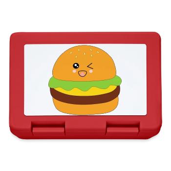 Burger, fast food, essen, kochen Geschenk Koch - Brotdose - Rot - Vorne
