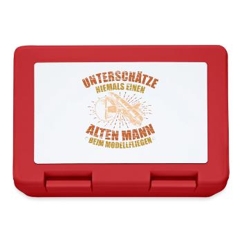 Alt Mann Modellfliegen Spruch Modellbau Modellflug - Brotdose - Rot - Vorne