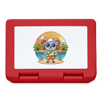 Ram Lustige Cartoon Sommer Strand Sonnenbrille - Brotdose - Rot - Vorne