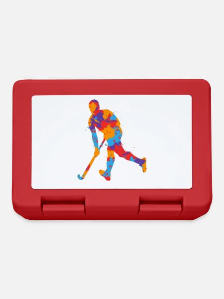 Feldhockey Bunter Hockeyspieler Kinder Hockey - Brotdose - Rot