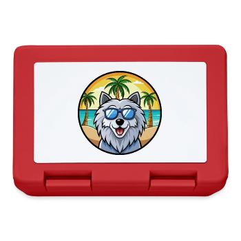 Polnische Schäferhundrasse Cartoon Sonnenbrille Strand - Brotdose - Rot - Vorne