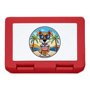 Französische Tricolor Hound Rasse Cartoon Sonnenbrille - Brotdose - Rot - Vorne