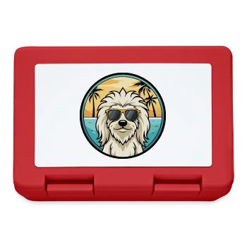 Komondor Hunderasse Cartoon Sonnenbrille Strand - Brotdose - Rot - Vorne
