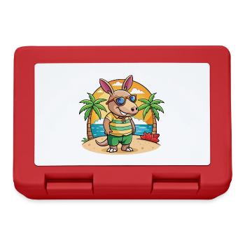 Aardvark Funny Cartoon Summer Beach Sunglasses - Lunchbox - red - Front