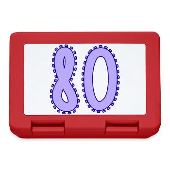 80. 80 ANS. 80e ANNIVERSAIRE. ANNIVERSAIRE 80 ANS. - Boîte à goûter - rouge - Devant