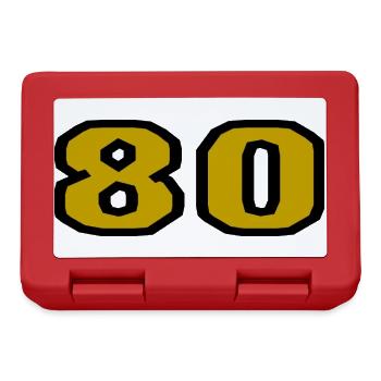 80. 80 JAHRE. 80-JÄHRIGES JUBILÄUM. 80. GEBURTSTAG. - Brotdose - Rot - Vorne