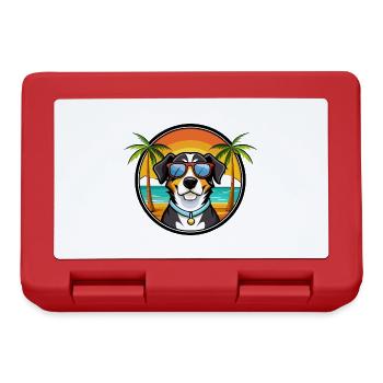Entlebucher Sennenhund Rasse Cartoon Sonnenbrille - Brotdose - Rot - Vorne