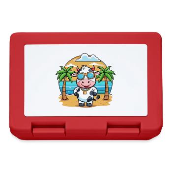 Cow Funny Cartoon Summer Beach Sunglasses - Lunchbox - red - Front