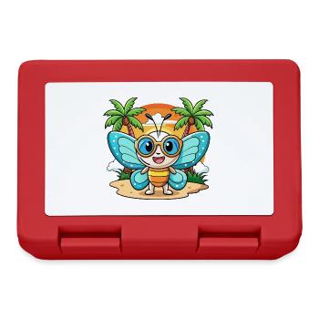 Schmetterling Lustige Cartoon Sommer Strand Sonnenbrille - Brotdose - Rot - Vorne