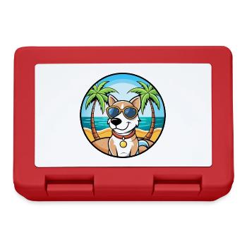 Ariege Pointer Hund Rasse Cartoon Sonnenbrille Strand - Brotdose - Rot - Vorne