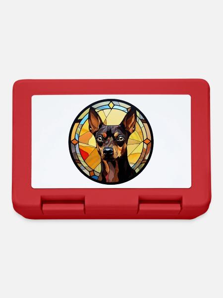 Zwergpinscher Hunderasse Aquarellglas - Brotdose - Rot