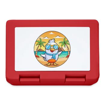Möwe Lustige Cartoon Sommer Strand Sonnenbrille - Brotdose - Rot - Vorne