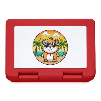 Cochon d’Inde Drôle Dessin Animé Plage Été Lunettes de soleil - Boîte à goûter - rouge - Devant