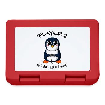 Second baby player 2 baby penguin pregnant - Lunchbox - red - Front
