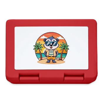 Dachs Lustige Cartoon Sommer Strand Sonnenbrille - Brotdose - Rot - Vorne