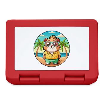 Cochon d’Inde Drôle Dessin Animé Plage Été Lunettes de soleil - Boîte à goûter - rouge - Devant