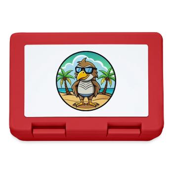 Hawk Drôle Dessin Animé Plage D’été Lunettes De Soleil Autocollant - Boîte à goûter - rouge - Devant